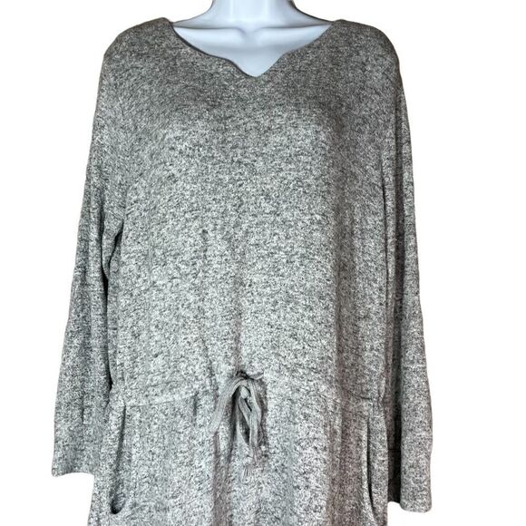 Soft Surroundings Easy Living drawstring waist gray sweater knit dress‎ - Picture 2 of 13